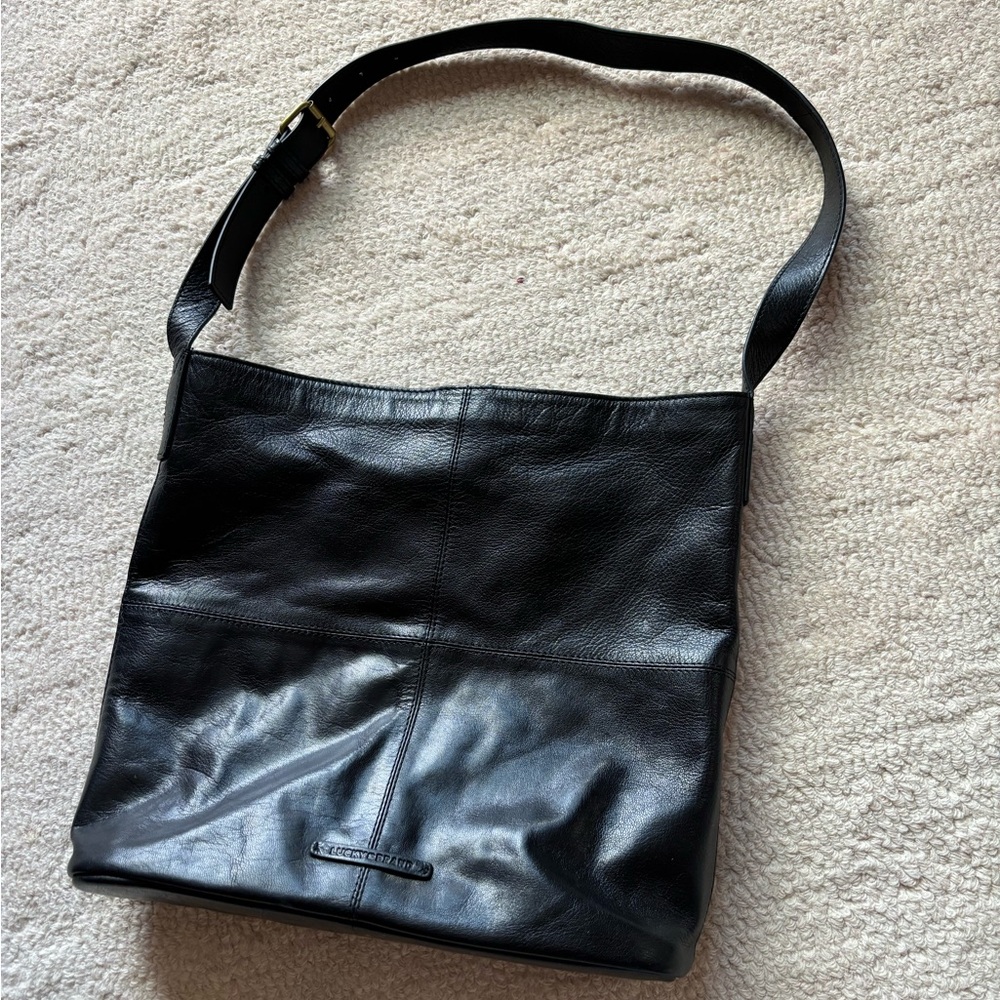 Lucky Brand Black Leather Tote Purse